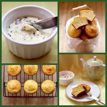 Sage Cornbread Muffins with Cranberry Orange Butter Collage 2