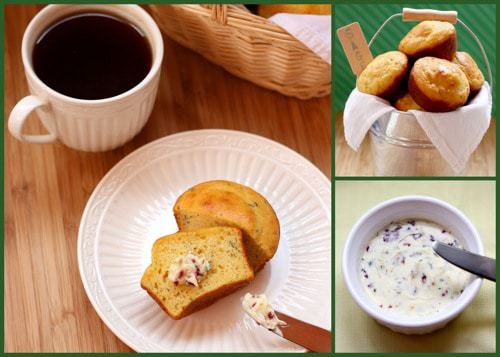 Sage Cornbread Muffins with Cranberry Orange Butter collage 3
