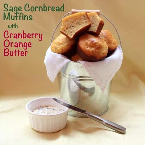 Sage Cornbread Muffins with caption