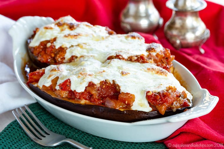 Eggplant Parmesan Stuffed Eggplant