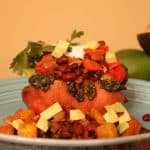 Pineapple Black Bean Stuffed Baked Sweet Potatoes with Limes and Avocado