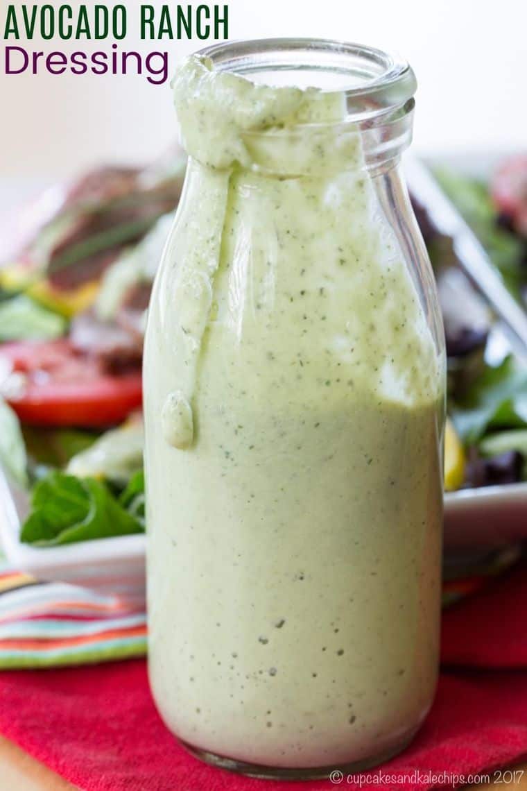 Avocado Ranch Dressing Recipe Image with Title
