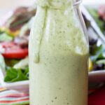 glass bottle of avocado ranch dressing