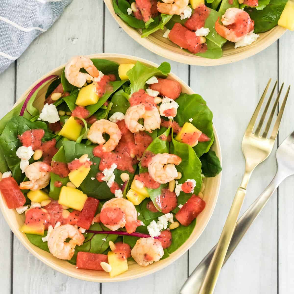 Grilled Shrimp Salad Recipe with Homemade Dressing