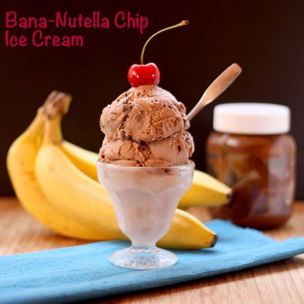 No-Cook 5-Ingredient Bana-Nutella Chip Ice Cream | cupcakesandkalechips.com #nutella #icecream #nocook