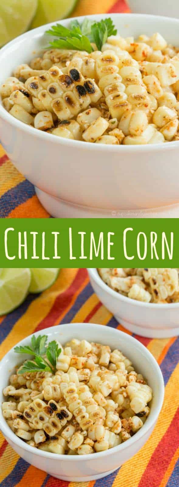 Pinterest title image for Chili Lime Corn.