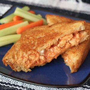 Buffalo Chicken Grilled Cheese | cupcakesandkalechips.com | grilled cheese | gluten free | sandwiches