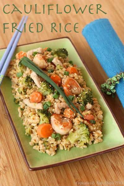 Cauliflower Fried Rice | cupcakesandkalechips.com | side dish | healthy recipes | vegetarian | gluten free | cauliflower