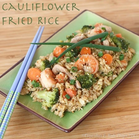 Cauliflower Fried Rice | cupcakesandkalechips.com | side dish | healthy recipes | vegetarian | gluten free | cauliflower