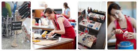 Cooking in Test Kitchen Collage