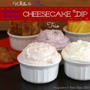 Red, White, and Blue Greek Yogurt Cheesecake Dip