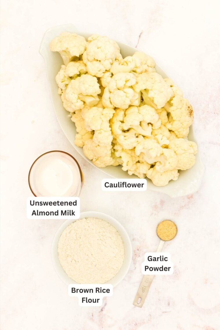 Ingredients for Sesame Glazed Cauliflower Bites.