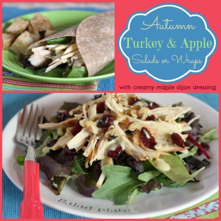 Autumn Turkey & Apple Salads or Wraps | cupcakesandkalechips.com | #salad #turkey #glutenfree