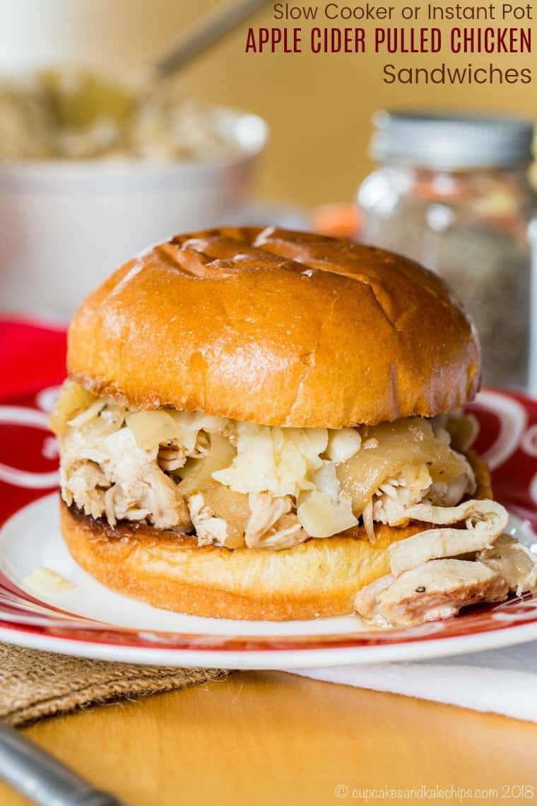 Crockpot Pulled Chicken Sandwiches With Apples Cupcakes Kale Chips