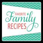 Favorite Family Recipes logo with green chevron decoration