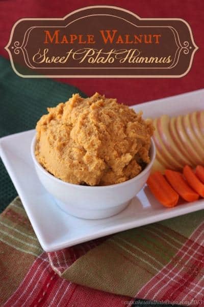 Maple Walnut Sweet Potato Hummus | cupcakesandkalechips.com | #glutenfree #vegan #hummus