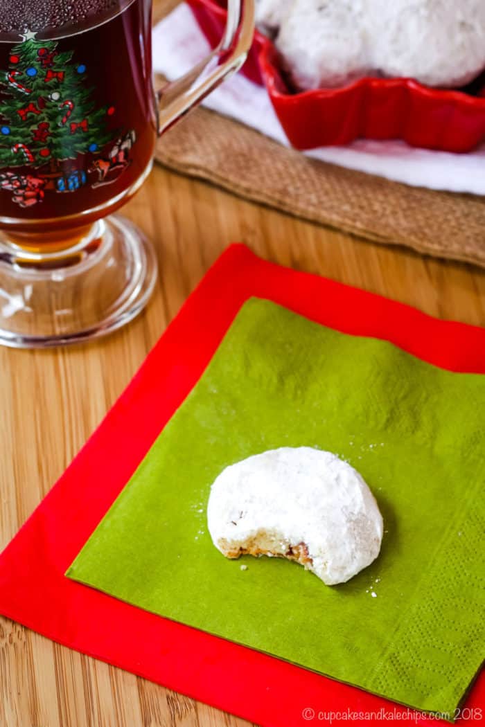 Toffee Almond Snowballs with coffee