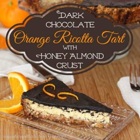 Dark Chocolate Orange Ricotta Tart with Honey Almond Crust | cupcakesandkalechips.com | #grainfree #glutenfree #dessert