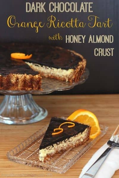Dark Chocolate Orange Ricotta Tart with Honey Almond Crust | cupcakesandkalechips.com | #grainfree #glutenfree #dessert