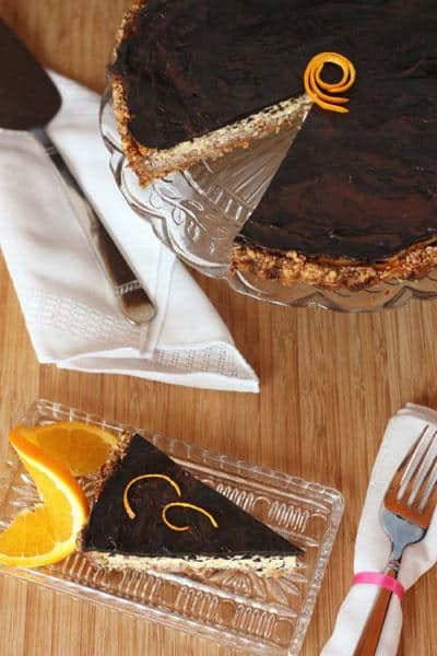 Dark Chocolate Orange Ricotta Tart with Honey Almond Crust | cupcakesandkalechips.com | #grainfree #glutenfree #dessert