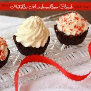Flourless Nutella Marshmallow Cloud Cookie Cups | cupcakesandkalechips.com | #cookies #cupcakes #glutenfree