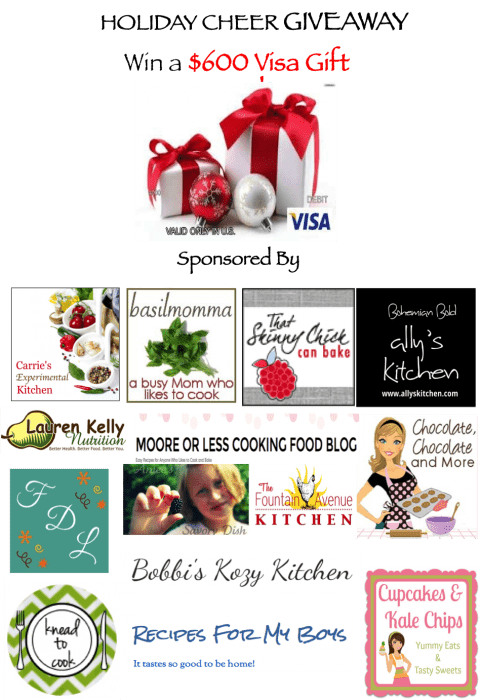 Holiday Cheer $600 Visa Give Card Giveaway | cupcakesandkalechips.com 
