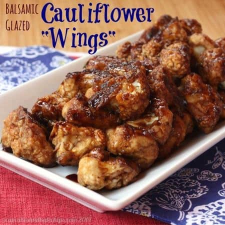 Balsamic Glazed Cauliflower "Wings" - a fun veggetable side dish or appetizer recipe that vegans and carnivores alike will devour. | cupcakesandkalechips.com | gluten free, vegetarian, vegan