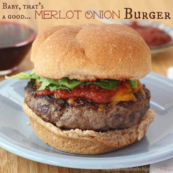 Baby, That's a Good Merlot Onion Burger | cupcakesandkalechips.com | #hamburger #cheeseburger #beef