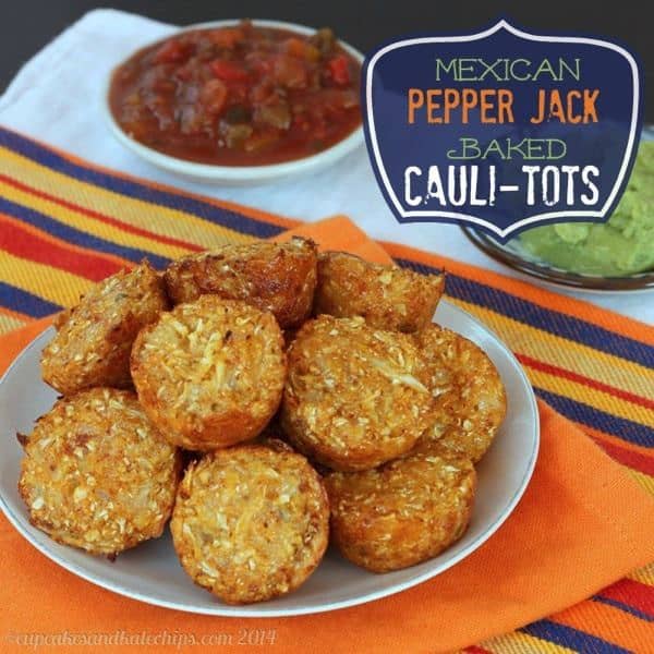 Mexican Pepper Jack Baked Cauli-Tots | cupcakesandkalechips.com | #cauliflower #glutenfree #vegetarian #tatertots 