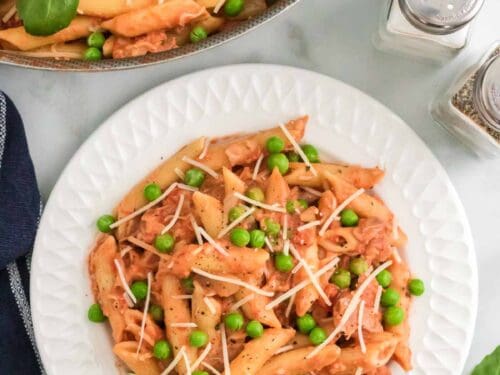 Mini Penne with Carrot Purée and Peas Recipe 