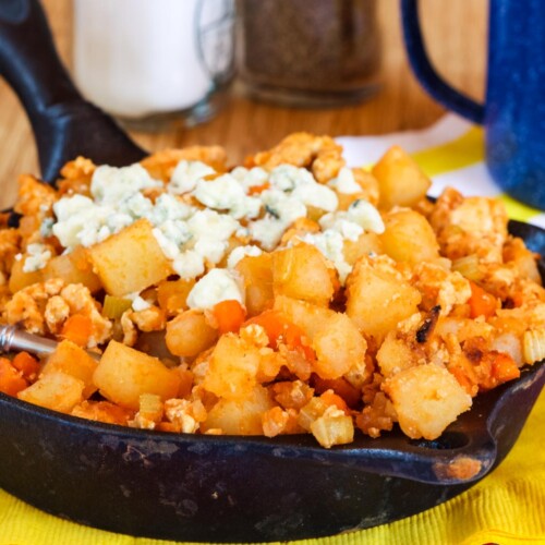 Buffalo Chicken Hash with Potatoes Cupcakes & Kale Chips