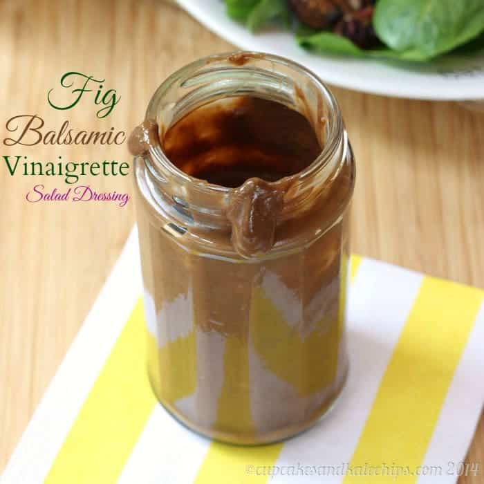 Fig Balsamic Vinaigrette Salad Dressing - 4 ingredients, 5 minutes to make this sweet, tangy dressing | cupcakesandkalechips.com | #glutenfree #vegan