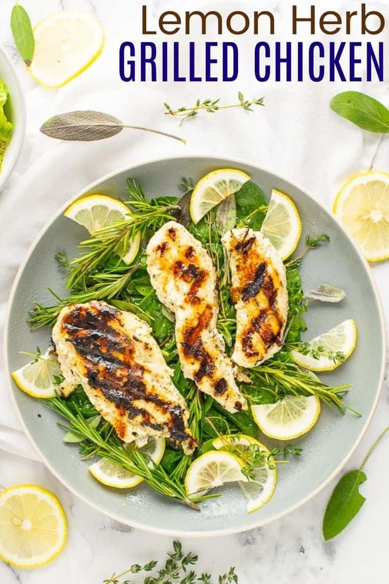 Lemon Herb Grilled Chicken Breasts - Cupcakes & Kale Chips