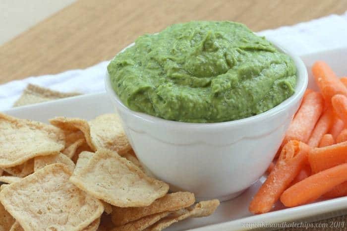 Spinach Parmesan White Bean Dip - a quick and easy five-ingredient recipe for a simple snack or appetizer. 