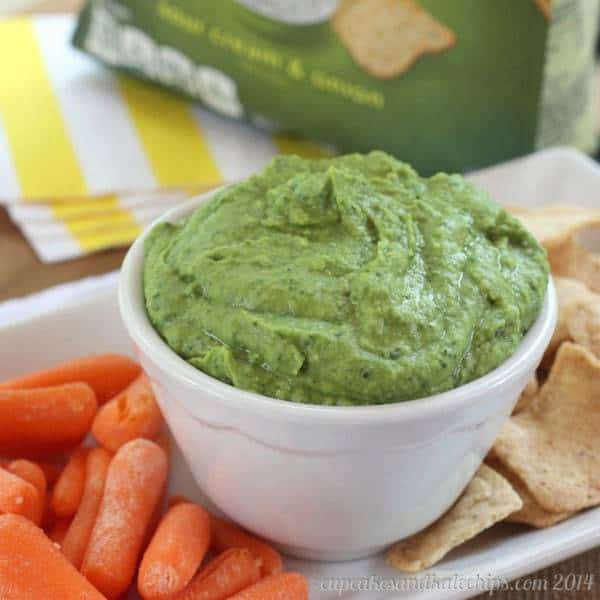 Spinach Parmesan White Bean Dip - a quick and easy five-ingredient recipe for a simple snack or appetizer. 