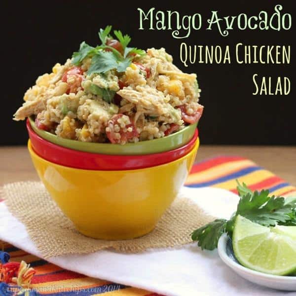 Mango Avocado Quinoa Chicken Salad - a cool and easy lunch or #WeekdaySupper | cupcakesandkalechips.com | #ChooseDreams #glutenfree