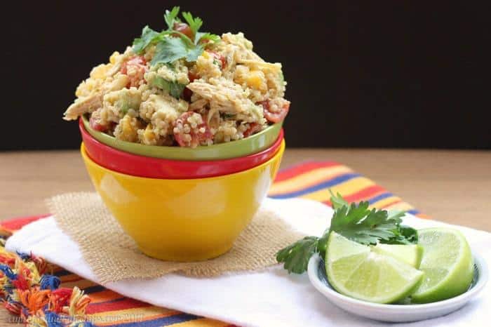 Mango Avocado Quinoa Chicken Salad - a cool and easy lunch or #WeekdaySupper | cupcakesandkalechips.com | #ChooseDreams #glutenfree