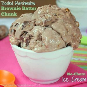 Toasted Marshmallow Chunky Brownie Batter No-Churn Ice Cream