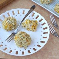 Chipotle Cheddar Cheese Cauliflower Poppers on a plate.