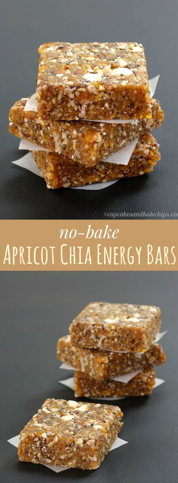 No-Bake Apricot Chia Energy Bars - Cupcakes & Kale Chips