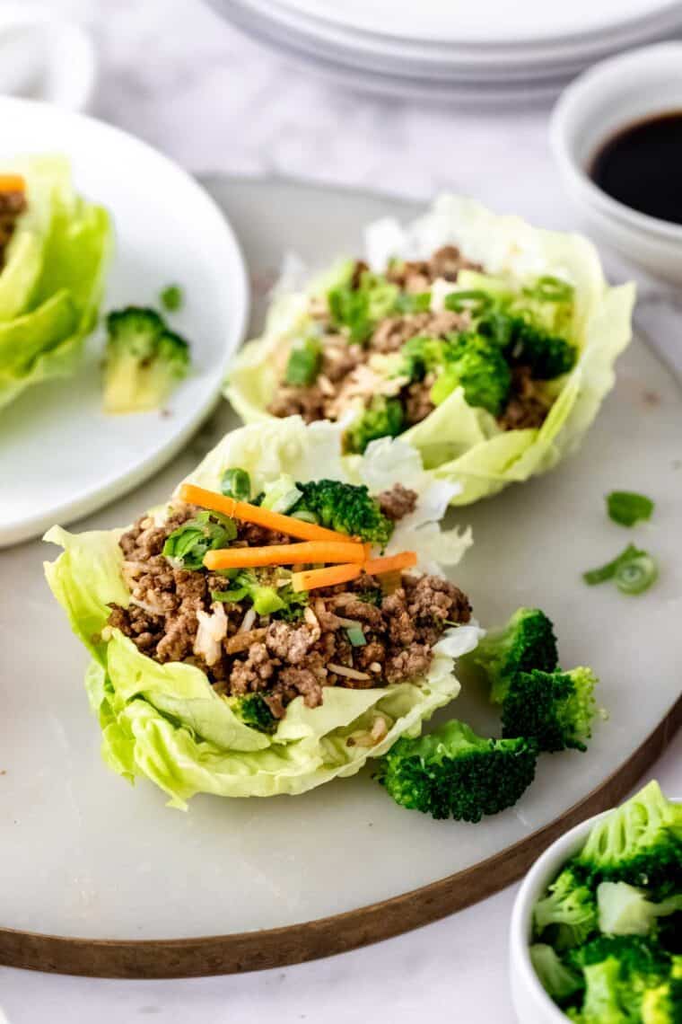 Asian Beef Lettuce Wraps Cupcakes & Kale Chips