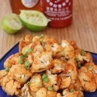 Honey Lime Sriracha Glazed Cauliflower Wings