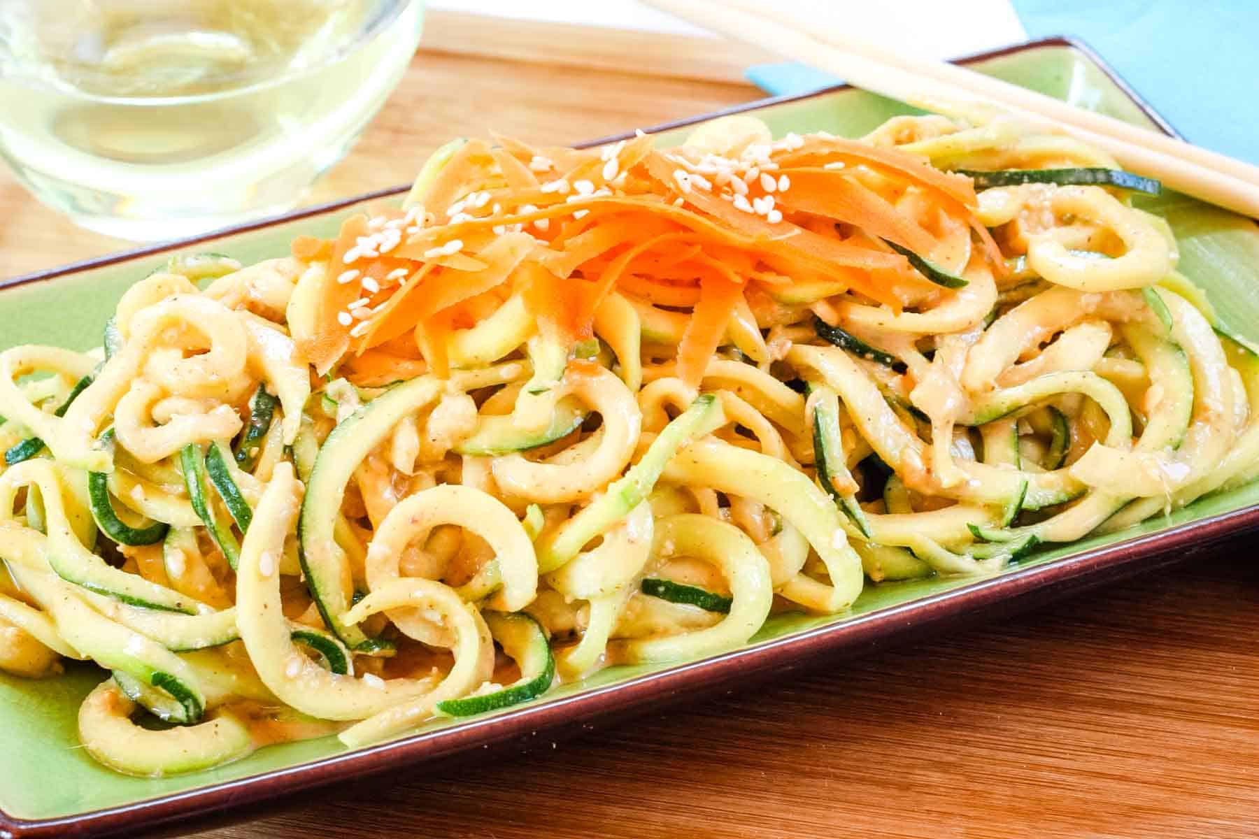 Zucchini Noodles with Sesame-Peanut Sauce