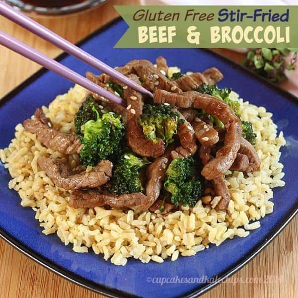 Gluten Free Stir Fried Beef and Broccoli - get dinner on the table in less than 30 minutes with #McCormickFlavor #GlutenFree Recipe Mixes | cupcakesandkalechips.com | #AD