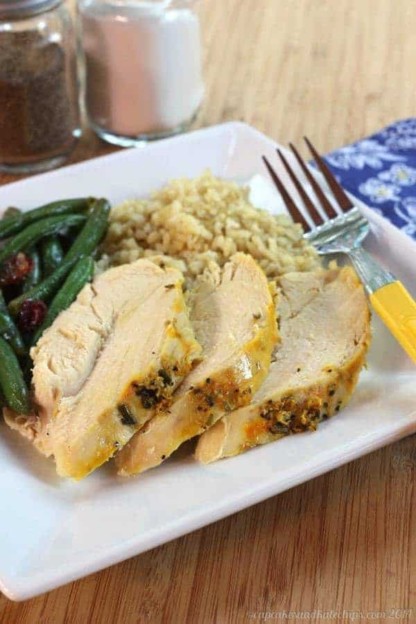 Orange Saffron Slow Cooker Roast Chicken - a chicken recipe with gourmet flavors, but easy enough for busy weeknights |cupcakesandkalechips.com | gluten free, paleo, low carb, healthy {#SlowCookerMeals #Giveaway #Spon}