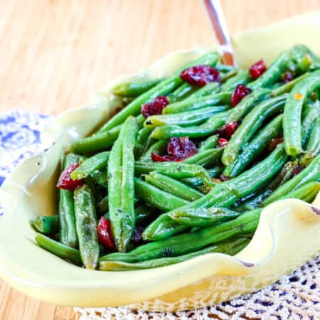 Orange Glazed Green Beans with Cranberries