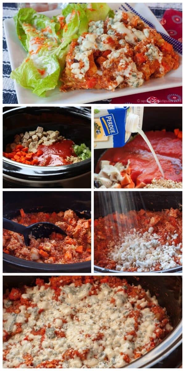 Slow Cooker Buffalo Chicken Quinoa Casserole - an easy crockpot dinner recipe