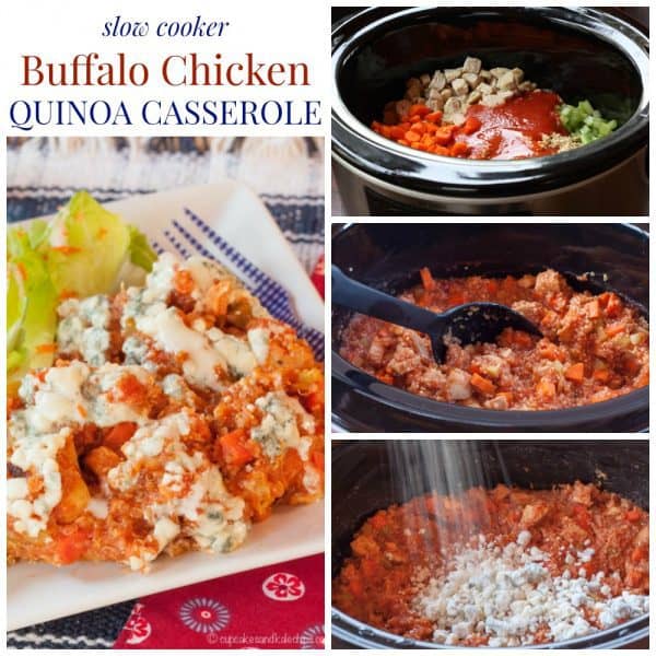 Slow Cooker Buffalo Chicken Quinoa Casserole - an easy crockpot dinner recipe
