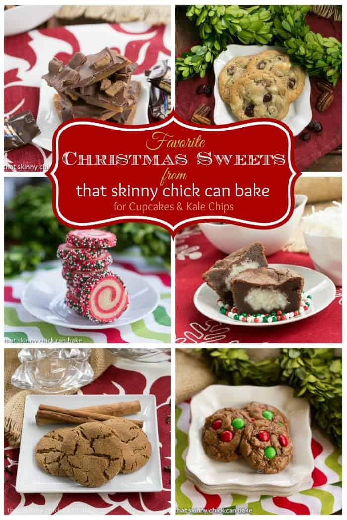 This Christmas Sweets round up from thatskinnychickcanbake.com includes some favorite holiday desserts and cookies that would be perfect for your Christmas, Hanukkah or New Year's menu | cupcakesandkalechips.com