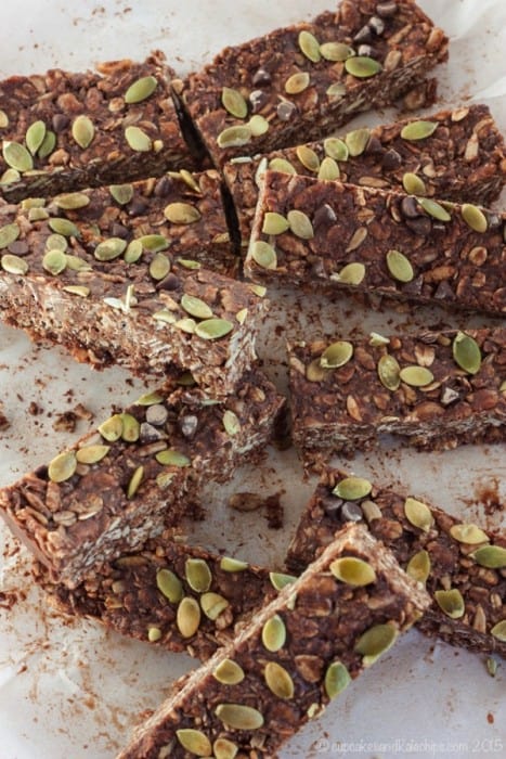 No-Bake Nut-Free Granola Bars - just one of the recipes for healthy no-bake snacks kids love to find in their school lunch or as an after school snack.
